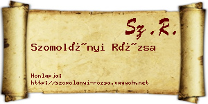 Szomolányi Rózsa névjegykártya